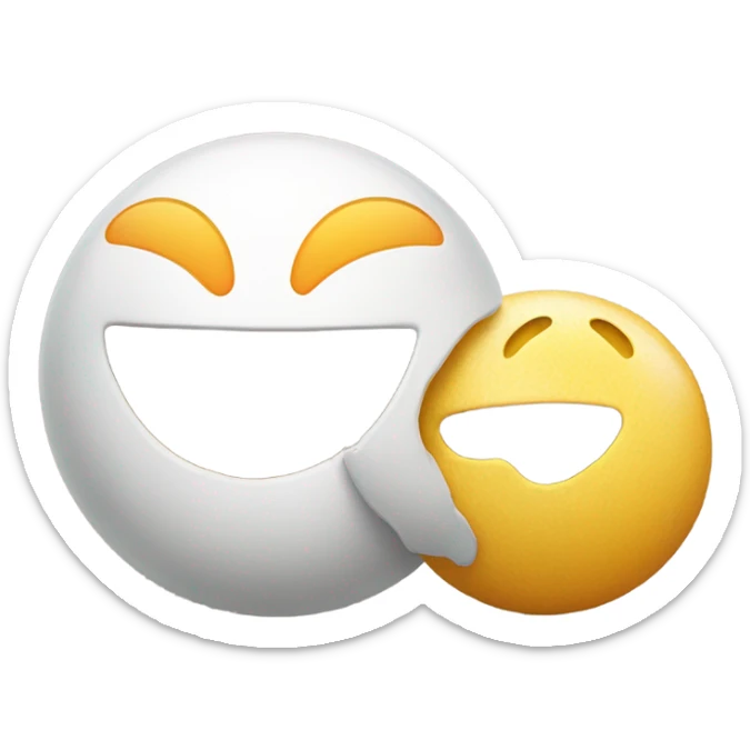 emoji eating two sphere shaped things connected my a stretchy piece of skin sticker