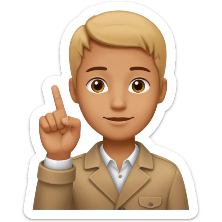 manos juntando en pulgar, con el dedo índice parado, señalando hacia arriba sticker