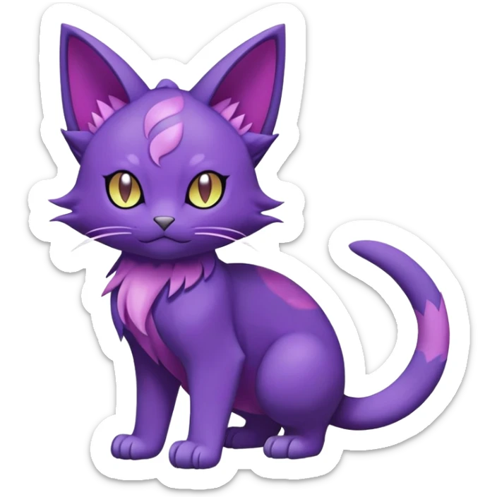 Purrloin-Delcatty-Pokémon-Fakémon-hybrid-creature (full body) sticker