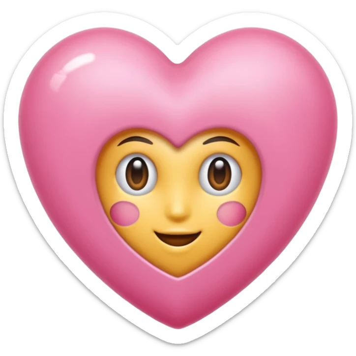 Um coração cor de rosa claro enormee, e atenção com vários acessórios super fofoss sticker