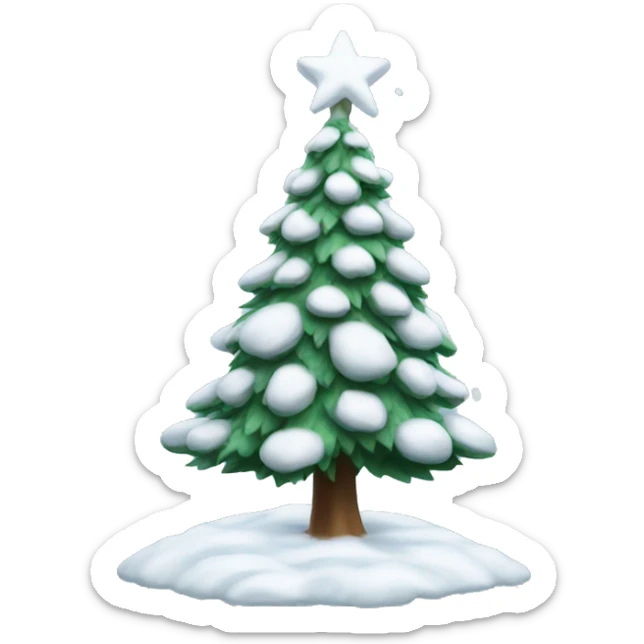 Snowy Christmas tree  sticker