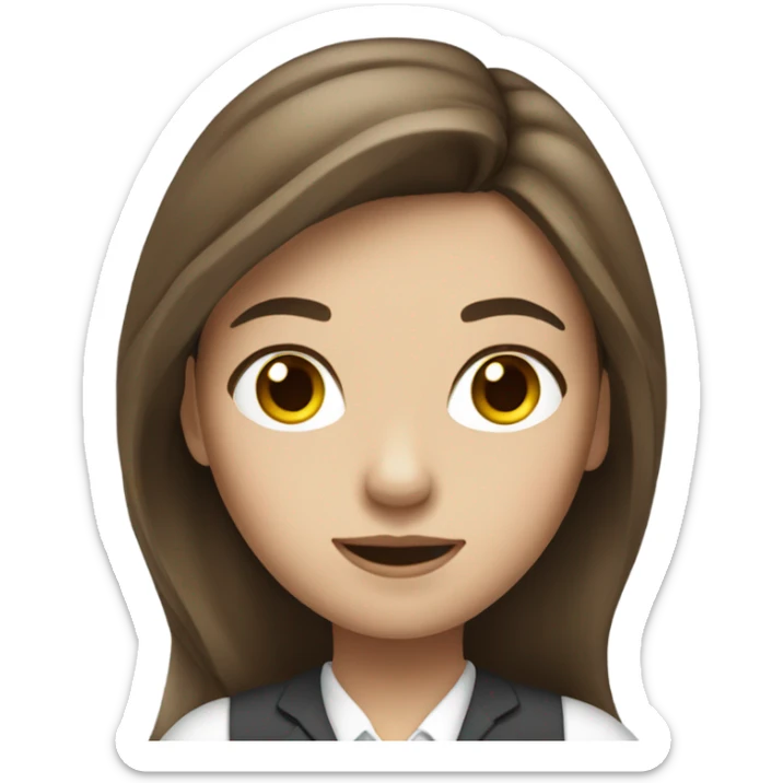 Long brown hair girl banker white skin sticker