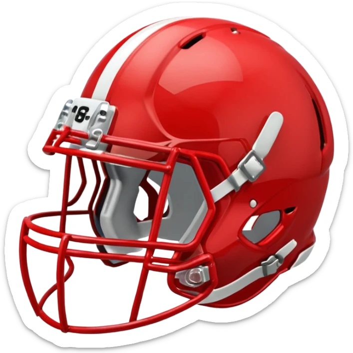 in a shade of red college football helmets sticker