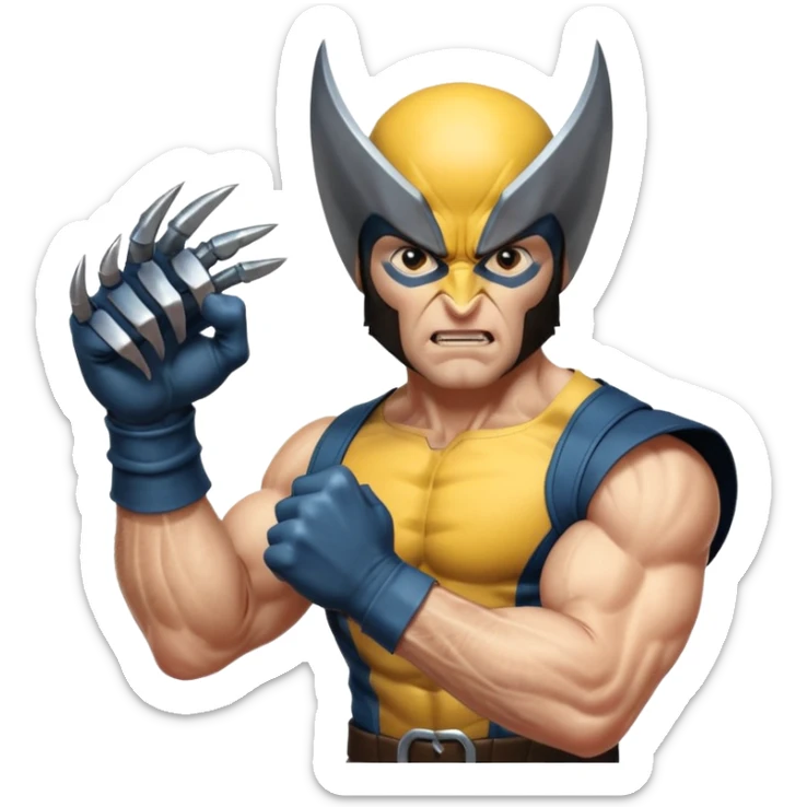 regular human fist with metal claws coming out (wolverine fist) sticker
