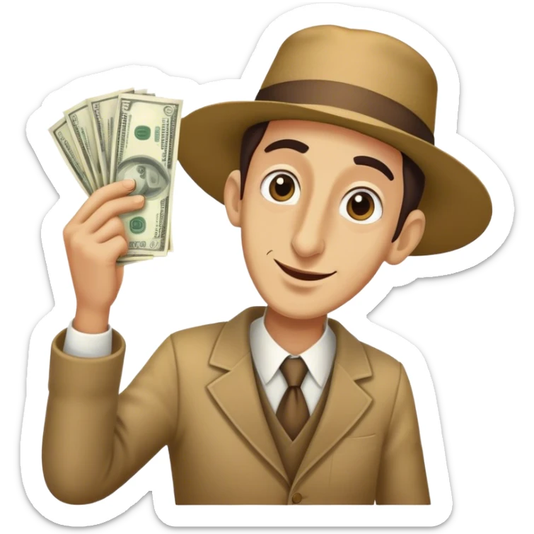 Jew with long nose and money bags sticker