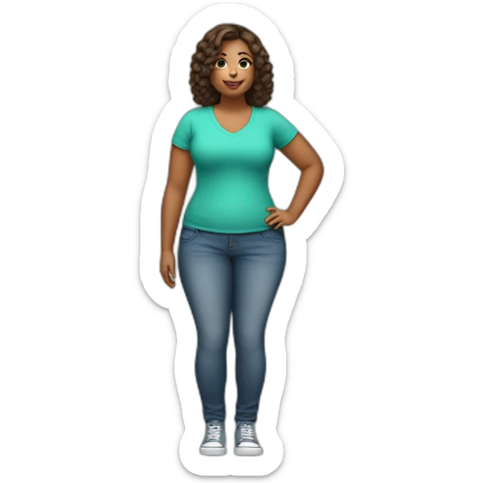 female large curves sticker