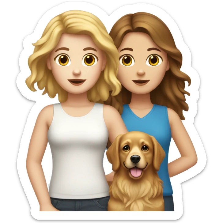 white girl with brown hair with golden retriever sticker