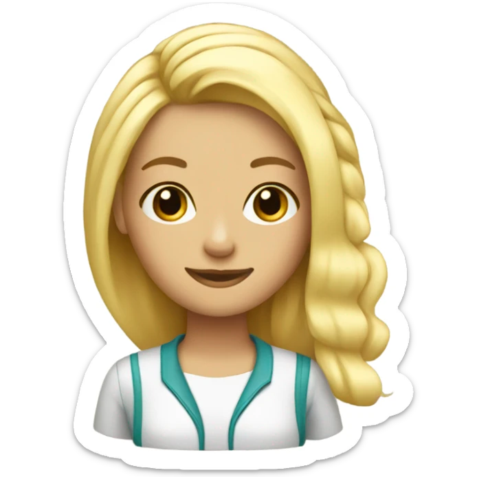 Blonde hairdresser girl sticker