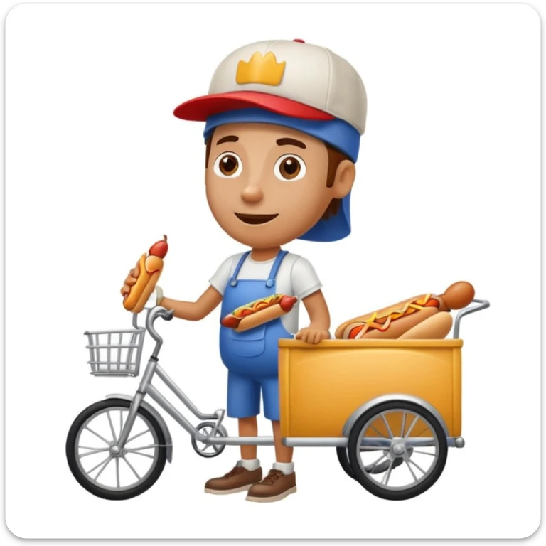 hotdog seller in New York with cart sticker