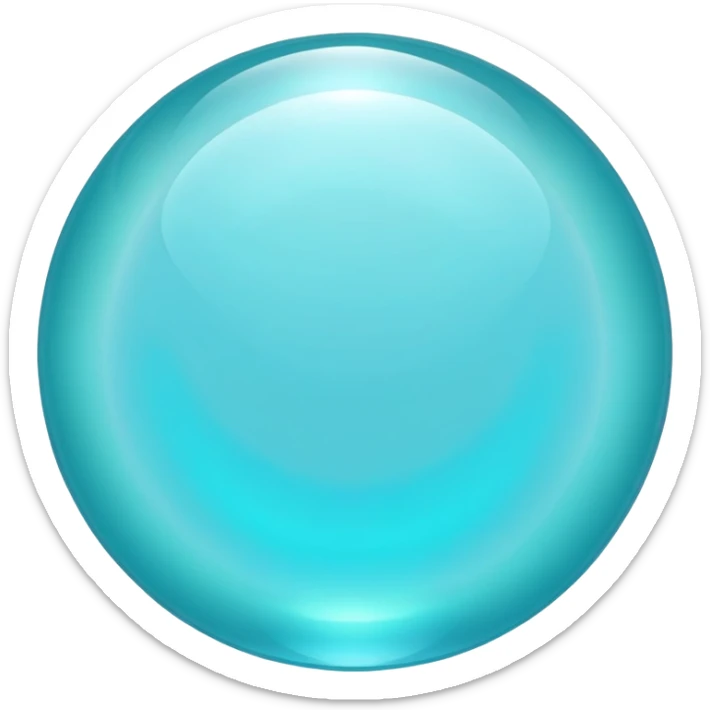Round cut smithsonite gemstone with aqua blue color and holographic color play sticker