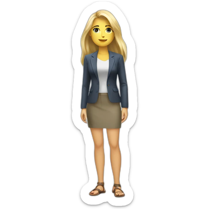 Nice women with blond Long hair full body with sandals and blazer sticker