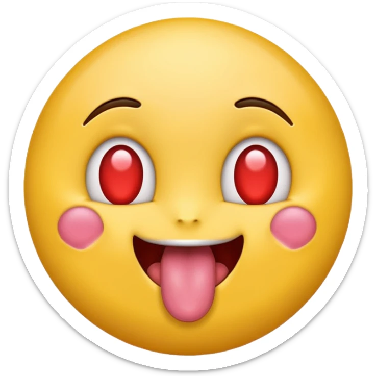 Emoji with it tongue out and heart eyes  sticker