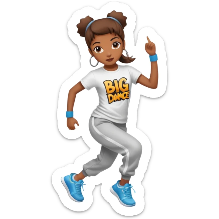 Hip hop Dancer  girl  with a big jogging and an tshirt write in it urban dance sticker