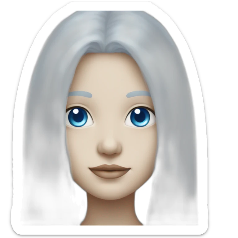 nordic pleiadian with long white hair and blue eyes sticker