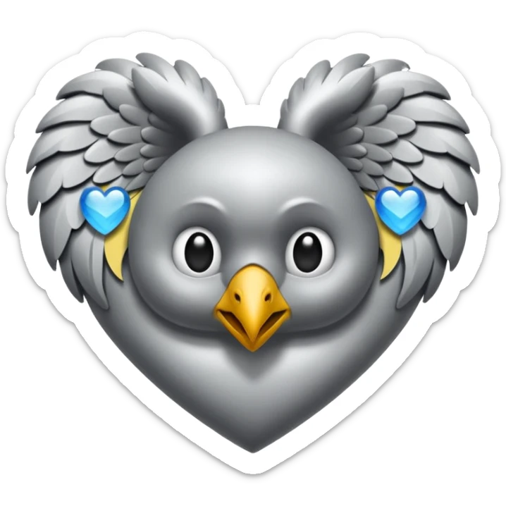 Corazom gris con una venda y alas (totalmente gris) sin detalles  sticker
