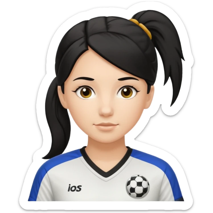 white girl tha plays soccer black hair in ponytail  sticker