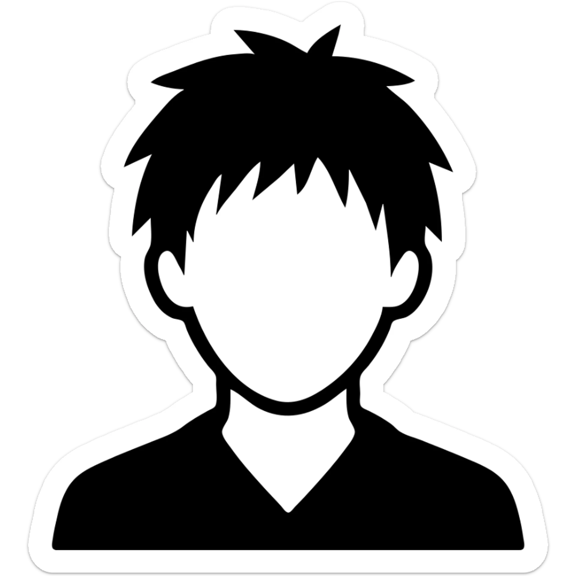 Akashi Seijuurou as a filled icon, strong silhouette, recognizable hairstyle sticker