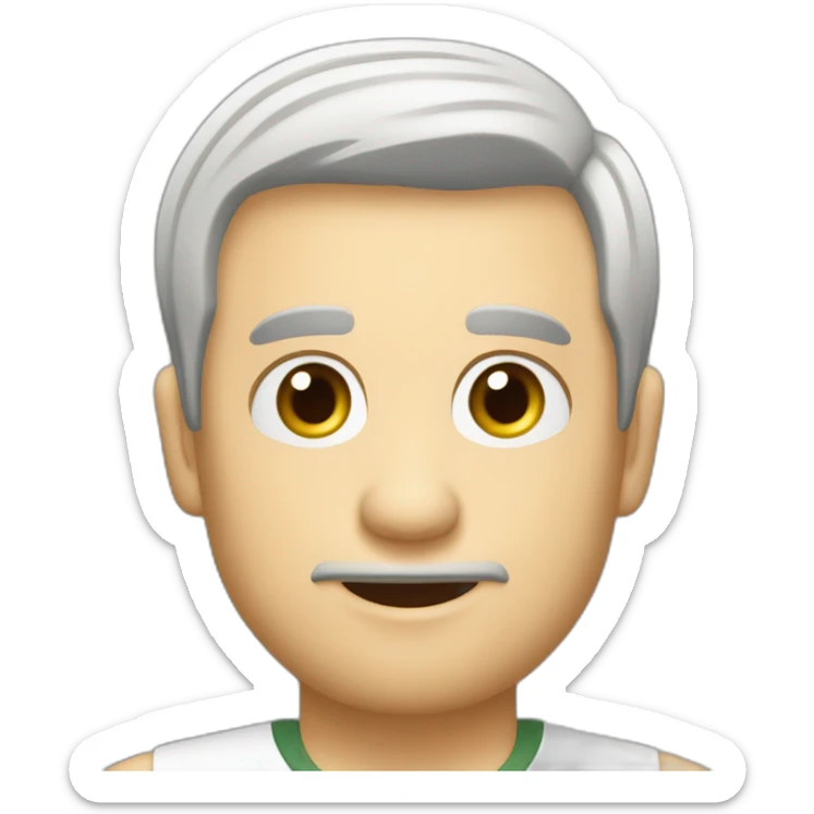 Lachender Mann mit heller Haut Frisur kurze Haare nach hinten sticker