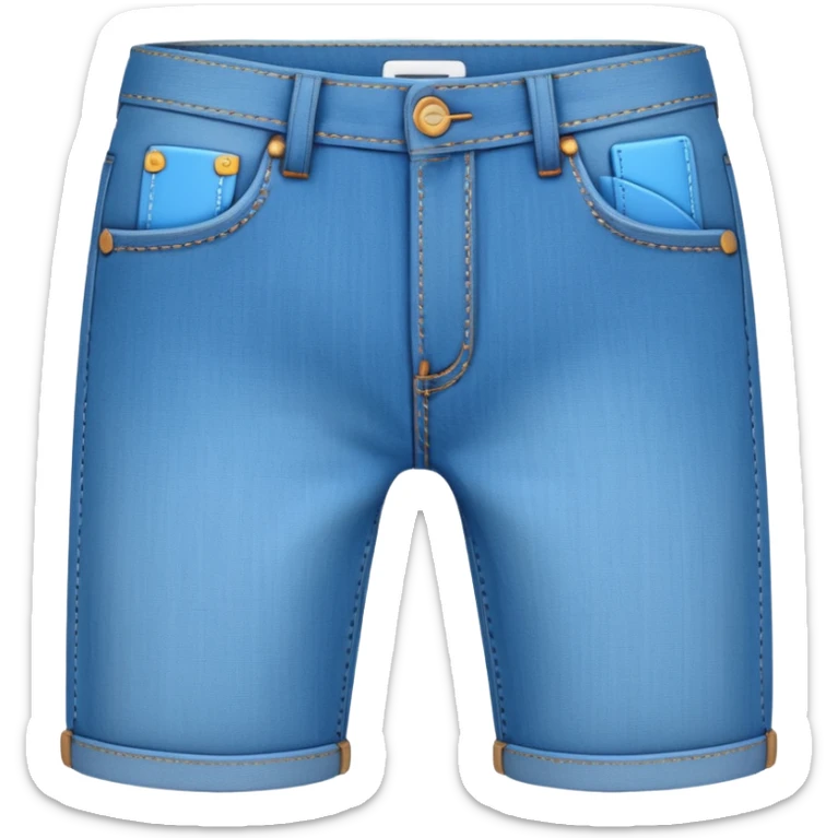 A 3D cartoon sky-blue denim jeans with pockets and stitching details, casual slim fit, clean isolated background, Memoji-style. sticker