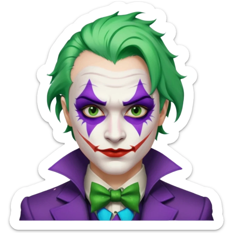 Glitter Purple and White Joker Gangster Green Hair sticker