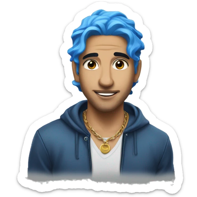 Rauw alejandro Latin Singer with Blue hair trap Rauw Alejandro sticker