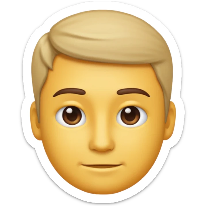 half body man emoji, upper body, waist up, centered, clean background, cute emoji style, high quality sticker