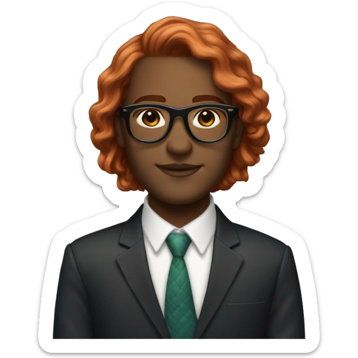 Professional with Tortoise Shell glasses Auburn highlighted hair who likes mermaids sticker