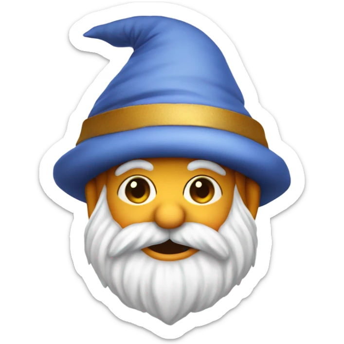 Festive gnome with hat over head and only nose sticking out and no eyes sticker