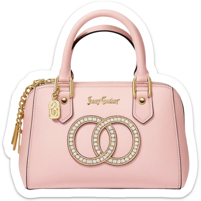 pale pink juicy couture purse with big J C on the front bling bling sticker