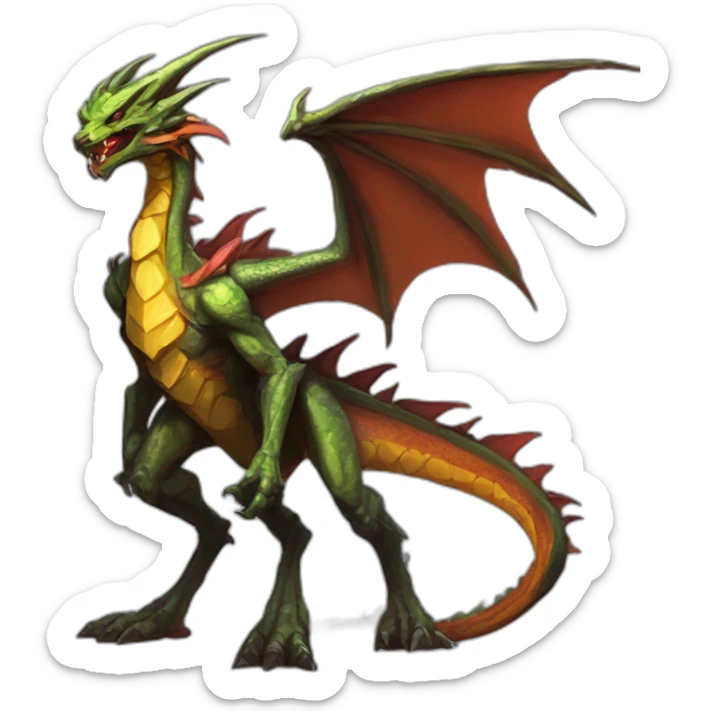 alien dragon slayer monster scifi roguelike rpg style inspired by slay the spire digital art sticker