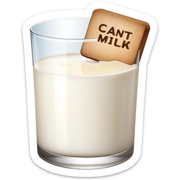 Milk with a block sign on top of it "cant milk those" sticker