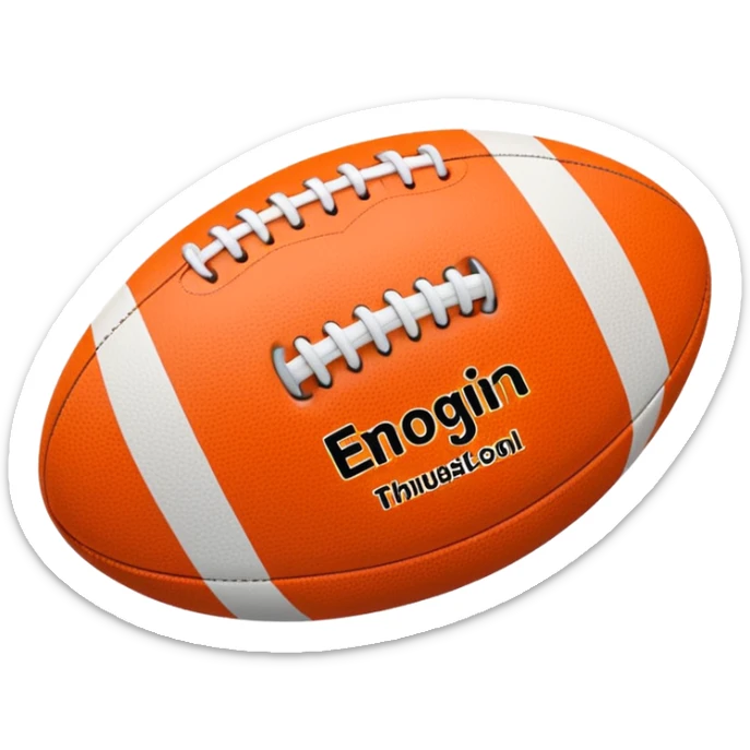 a rugby ball, but rather than it being colourful, it’s just white outline the same style as normal text.  sticker