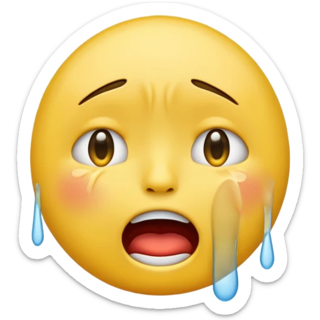 make me an emoji of an emoji crying with its mouth opened \ sticker