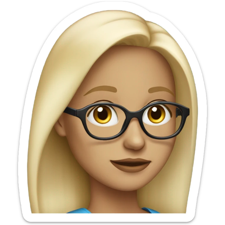 Beautiful blonde woman, blue eyes, wearing glasses - SIDE PROFILE  sticker
