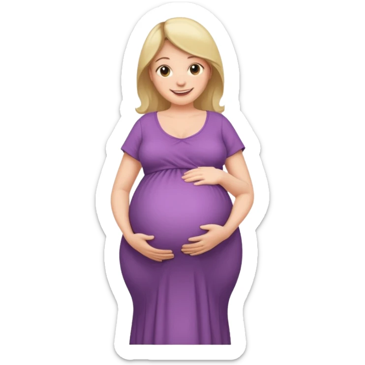 heavily pregnant woman with extremely huge overdue belly sticker