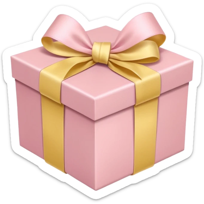 Gift box with ribbon in soft pink, beige and yellow pastel colors sticker