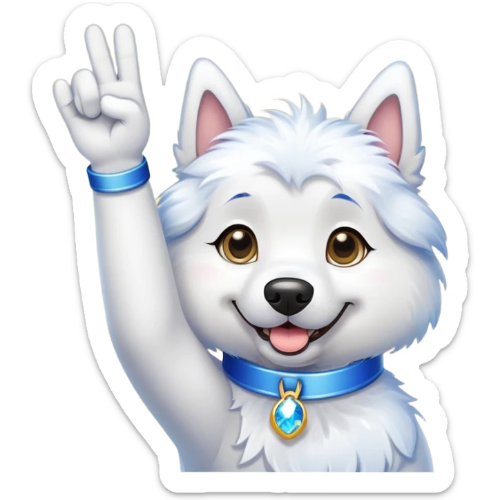 A proud cartoon dog giving a perfect OK hand gesture with sparkles all around sticker