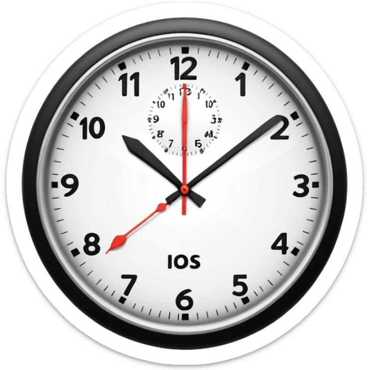 horloge avec la petite aiguille sur le 6 et la grande sur le 3 sticker