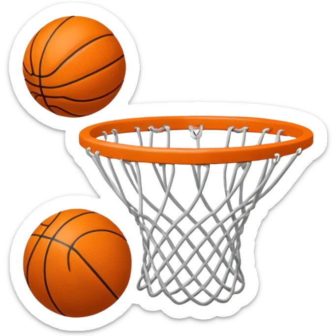 Faça um emoji de uma bola de Basquete branca e nela um símbolo de verificado sticker