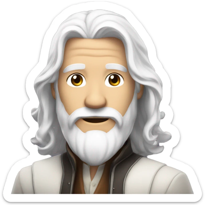 Video game character with long hair man white hair and white beard and he’s so handsome sticker