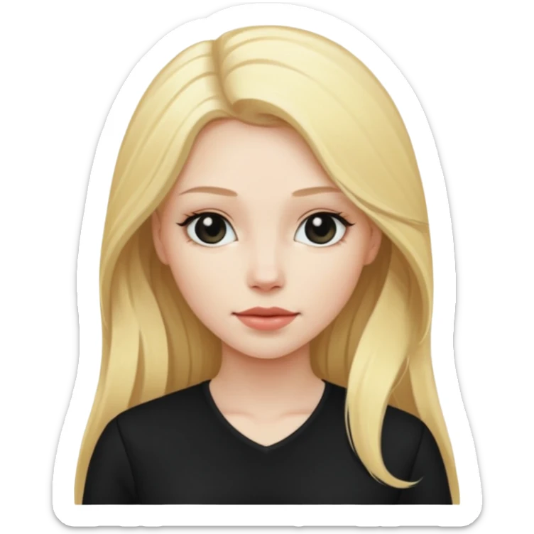 Bride of Dracula with long blonde hair, black outfit sticker