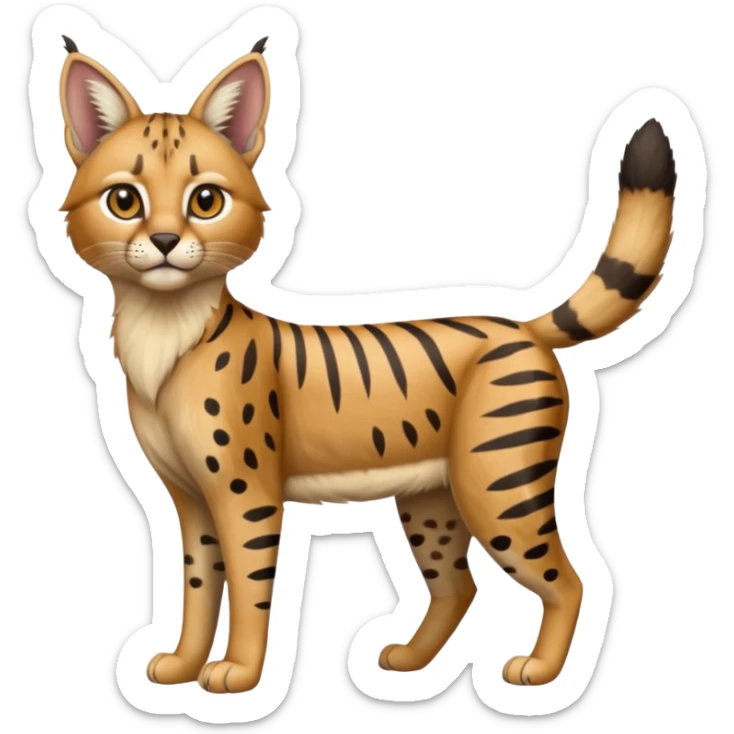 Striped and spotted Lynx-Caracal-Serval-hybrid full body sticker