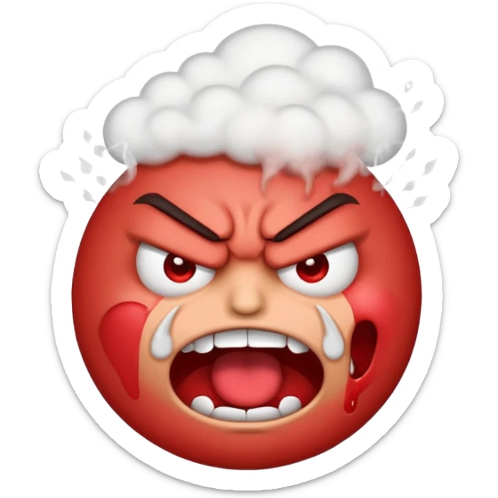 Angry face emoji frothing from the mouth totaly irritated sticker