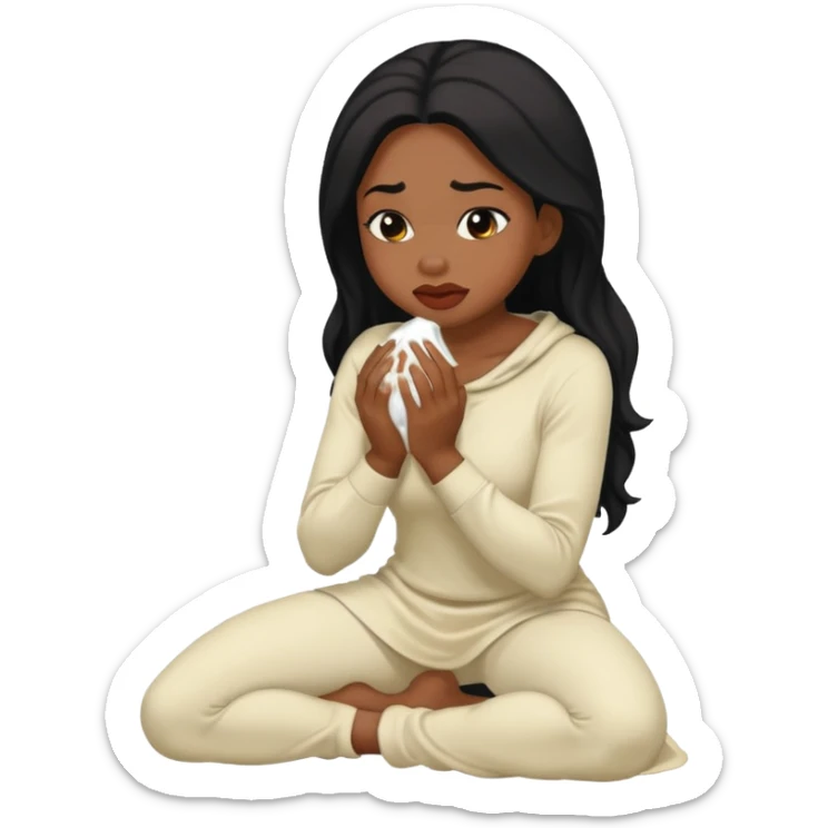 A thick, veiny BBC stretches a sexy black BBW’s plump lips wide. She’s on her knees, cheeks hollow, drooling as she deepthroats. He explodes—hot cum floods her mouth, spilling in thick white ropes down her chin and dripping onto her pale, heaving tits
 sticker