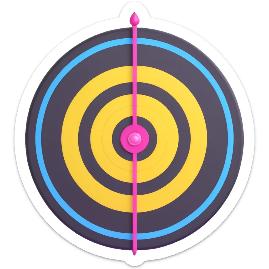 A cute bullseye target with spring pastel colors of yellow, pink and light blue sticker