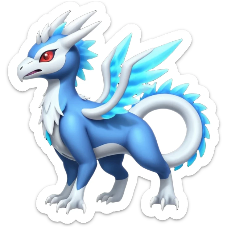 Neon Vibrant Pulsating Trail-glowing Chromatic Trico-Absol-Salamence-Silvally-fusion-hybrid sticker