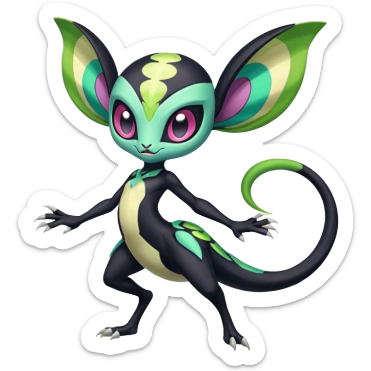 Colorful Exotic Meloetta-Virizion-Venom-Stitch-Fakémon-creature-hybrid sticker