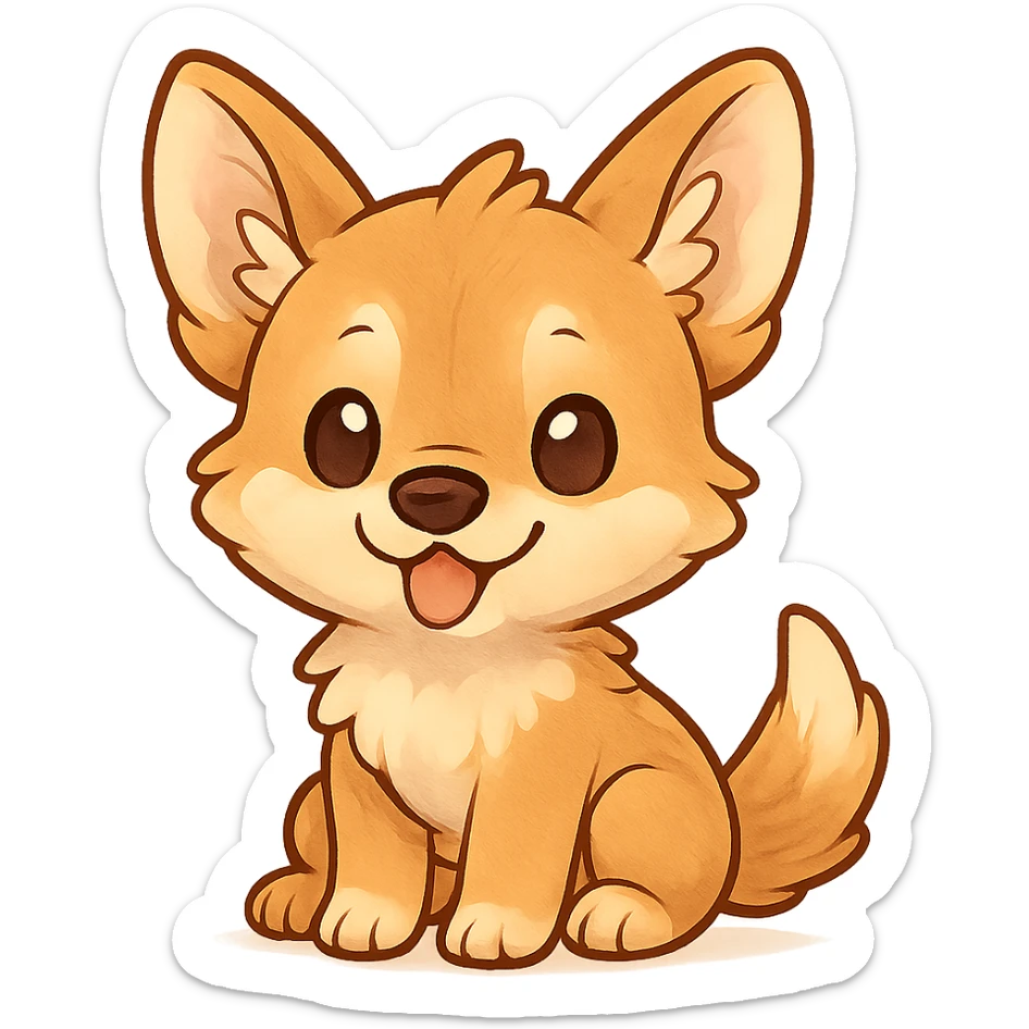 baby coyote sticker