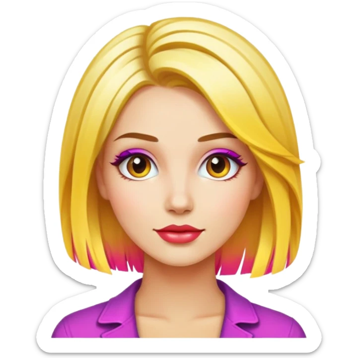 blonde album cover with colorful hair sticker