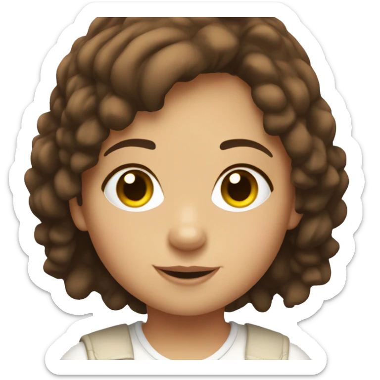 Cute girl with short brown hair sitting inside a white Subaru XV  sticker